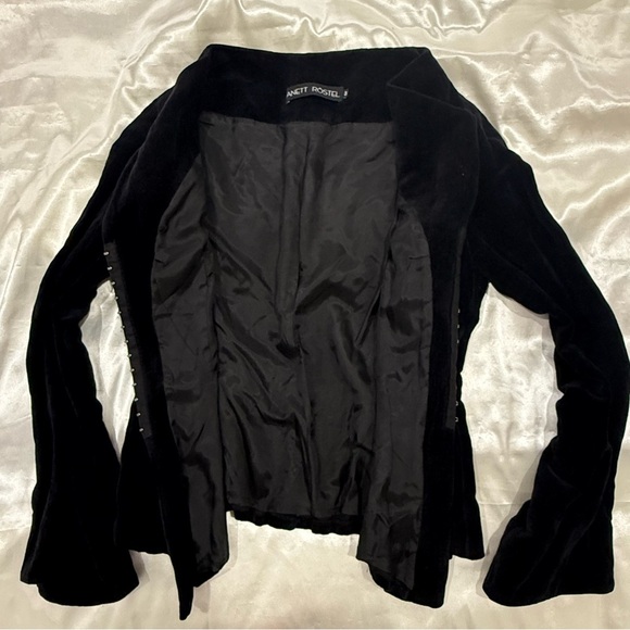 Anett Rostel Black Velvet Jacket Whimsigoth Medium Goth Fairy Grunge Romantic - Picture 11 of 13